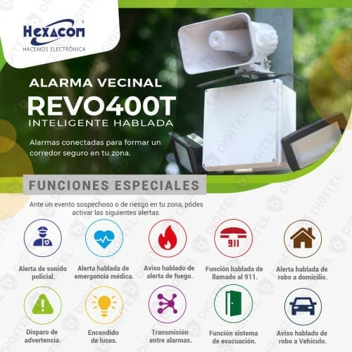 Alarma vecinal Hexacom Revo400T