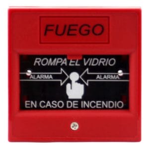 Pulsador Manual para Alarma De Incendio Rompa El Vidrio