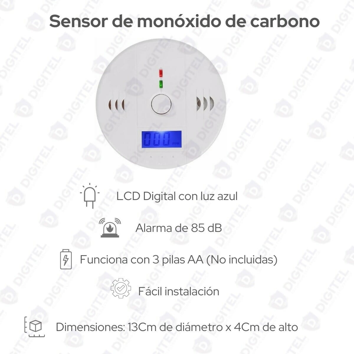 Detector De Monoxido De Carbono Co Autonomo A Bateria