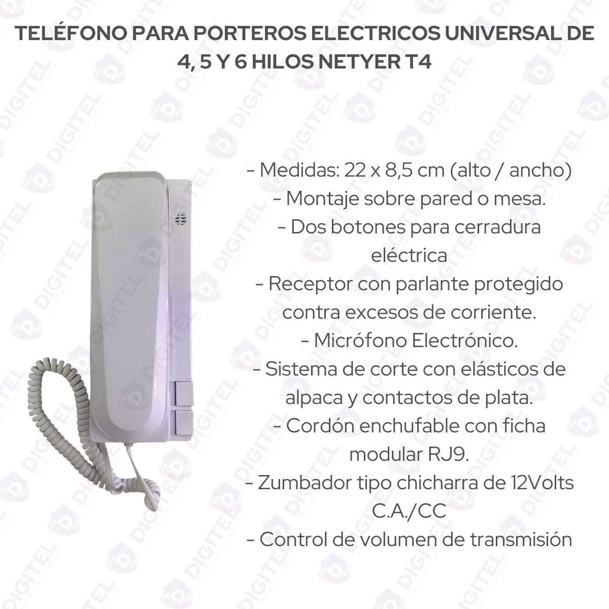 PORTERO ELECTRICO INALAMBRICO TELEFONILLO SIN HILOS RECARGABLE CON
